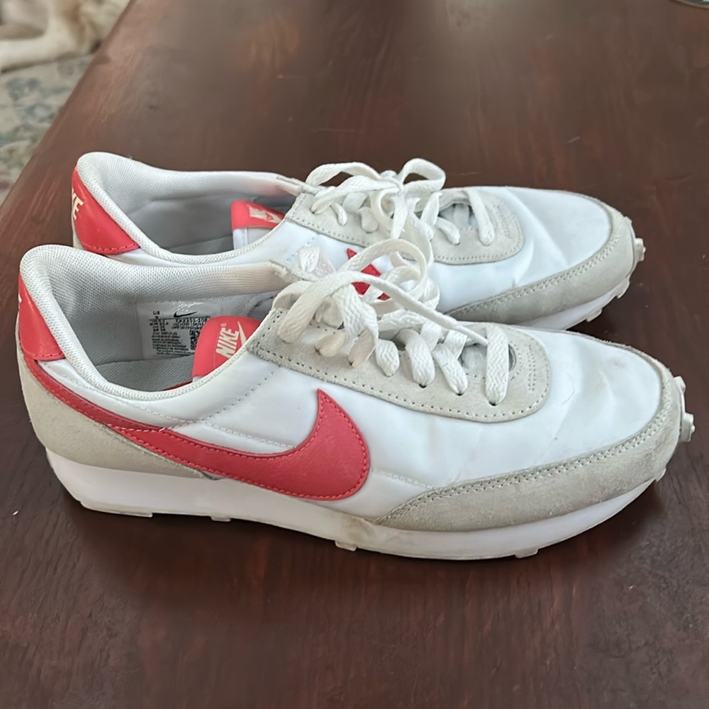 Nike White and Orange Daybreak Sneakers